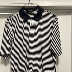 Byron Nelson golf shirt.  XL.  White with blue stripe.